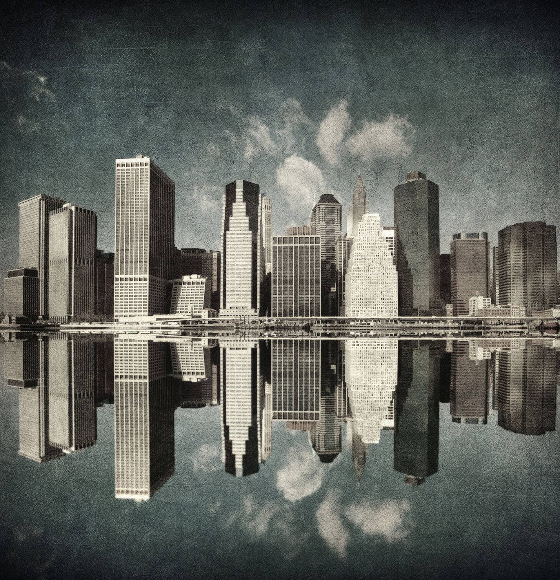 Designs Direct City Skyline Reflections Wall Mural
